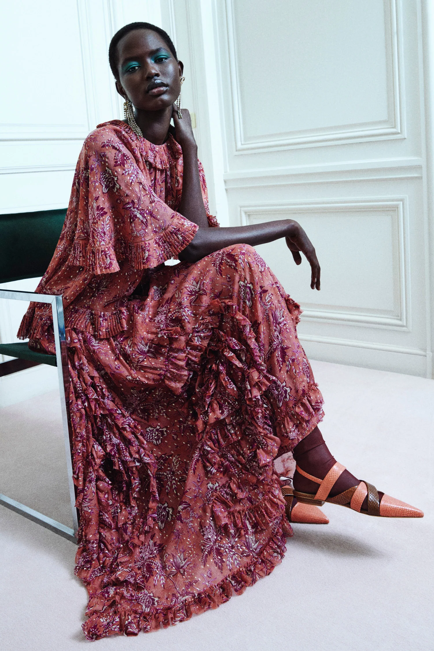 Adele Cascading Ruffle Skirt - Oleander - Image 6