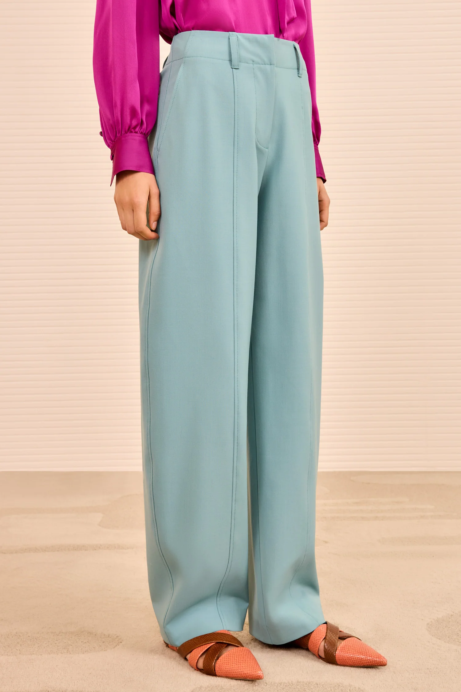 Ames Barrell Leg Trouser - Ocean - Image 2