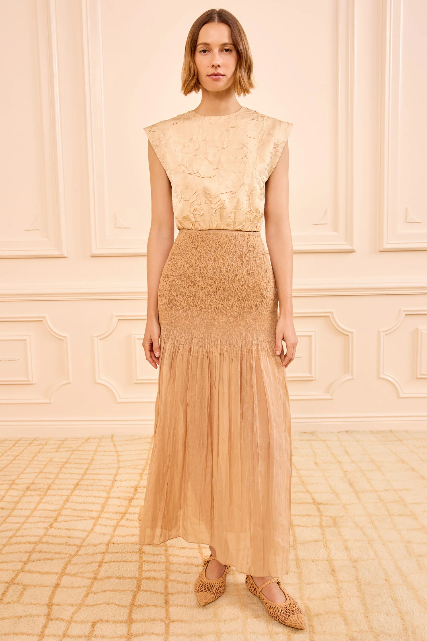 Antonia Smocked Skirt - Dune - Image 4