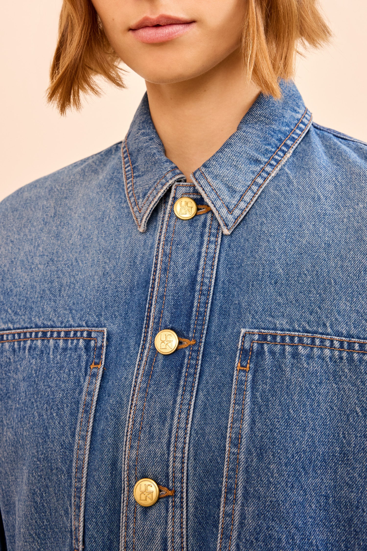 The Arquette Denim Peplum Jacket - Danube - Image 3