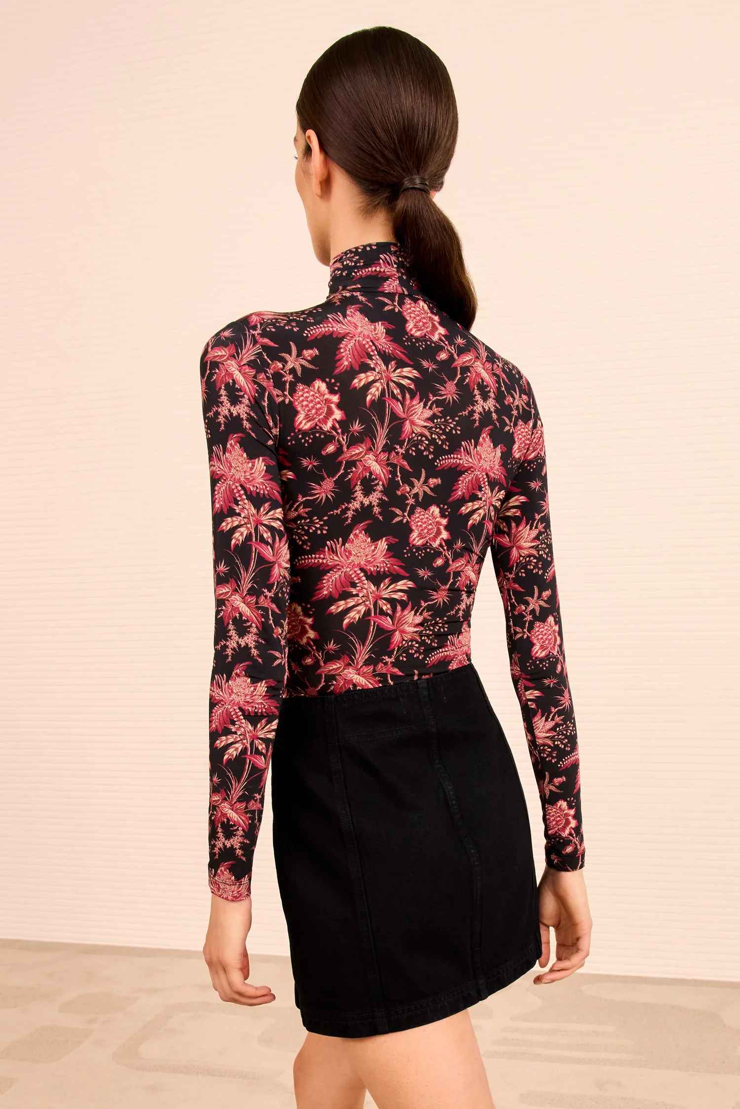 Aurelia Jersey Long Sleeve Turtleneck - Midnight Lily - Image 4