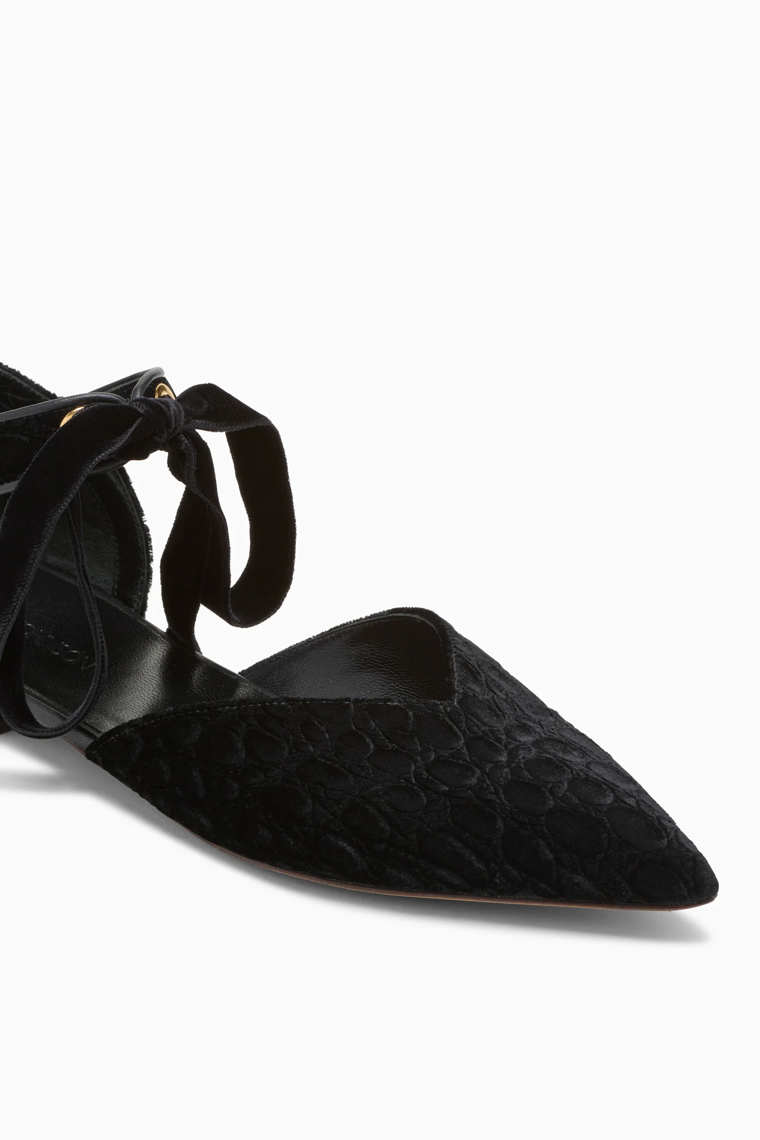 Corinna Eyelet Flat - Noir - Image 4