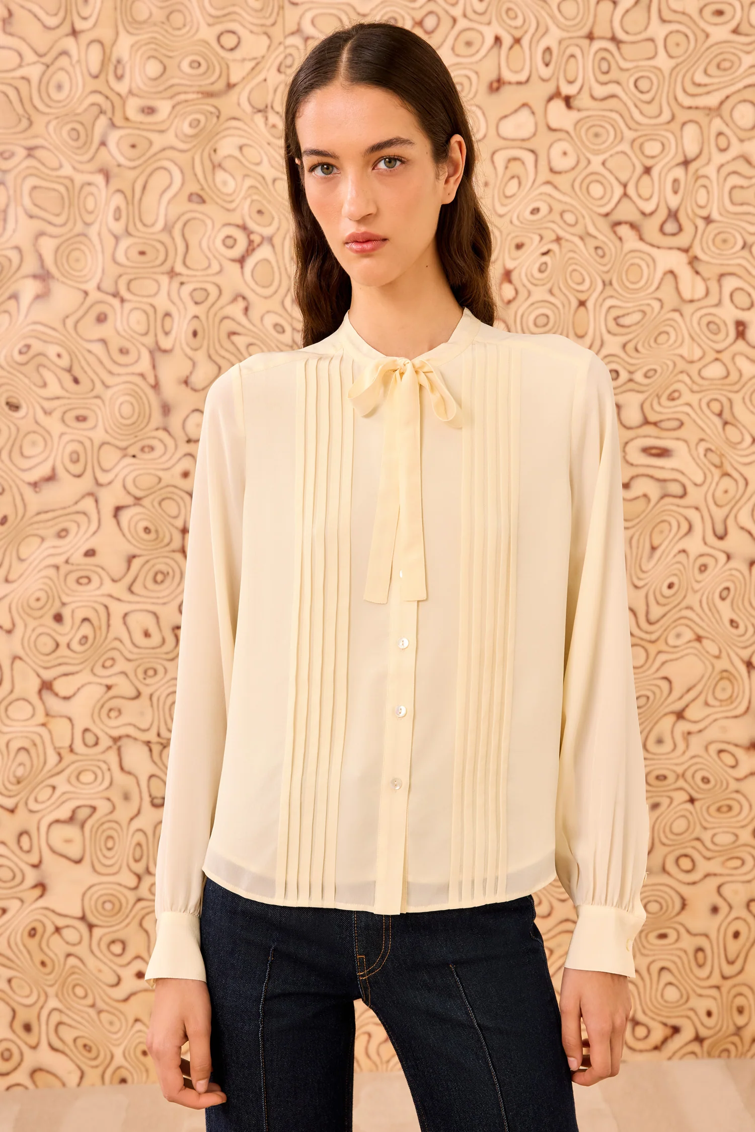 Delvine Long Sleeve Blouse - Cowrie - Image 3