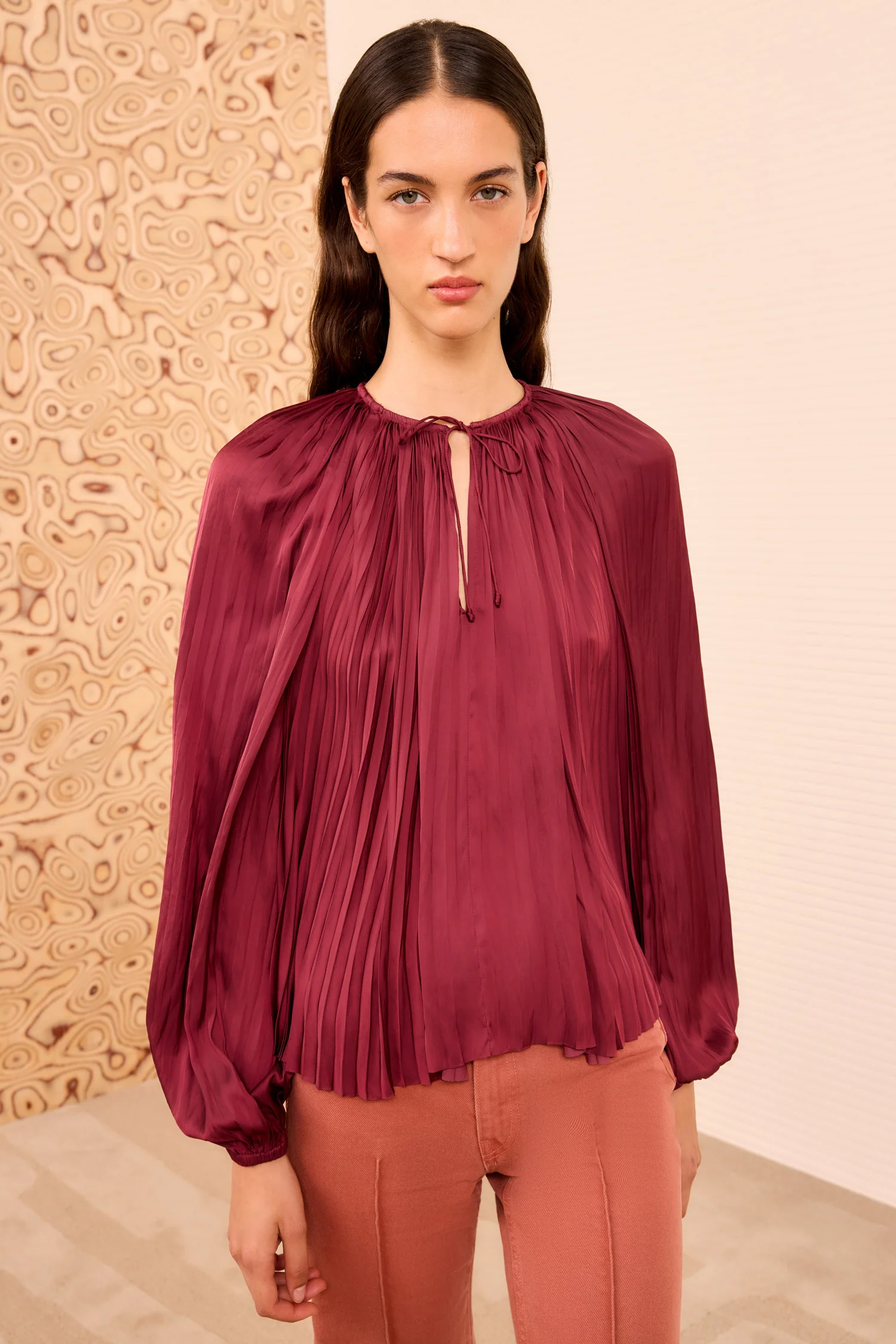 Electra Long Sleeve Blouse - Claret - Image 3