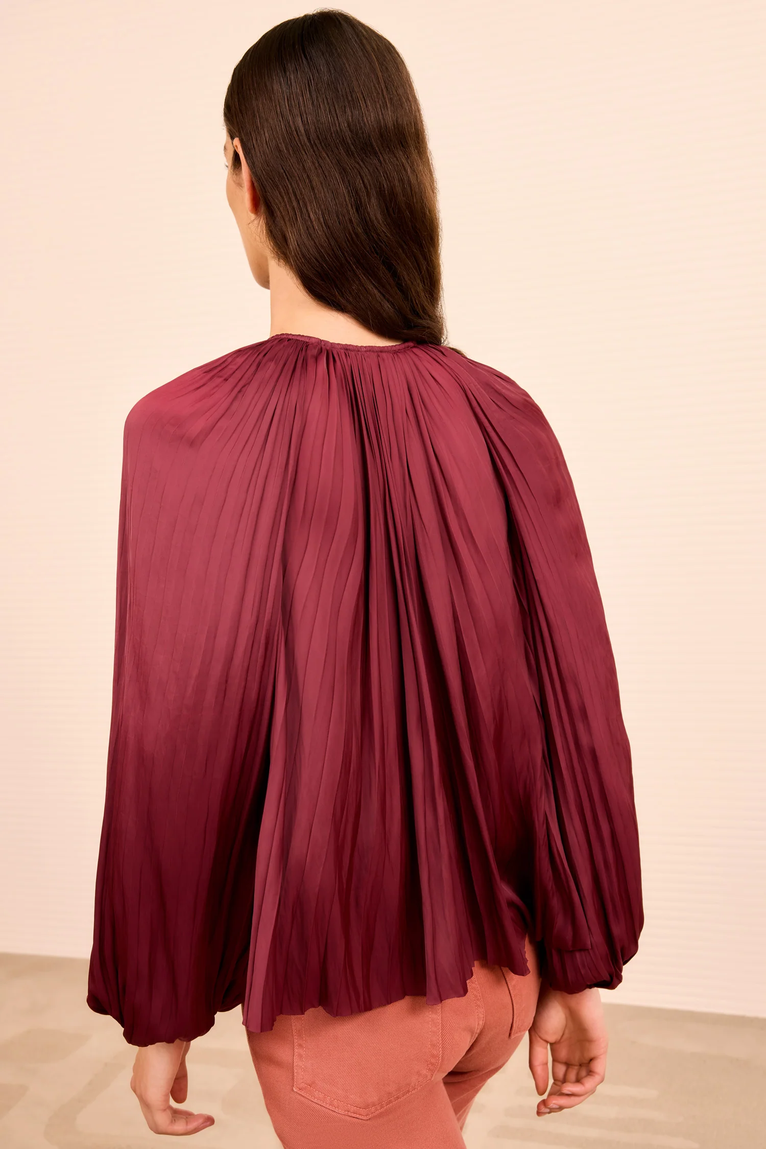 Electra Long Sleeve Blouse - Claret - Image 5