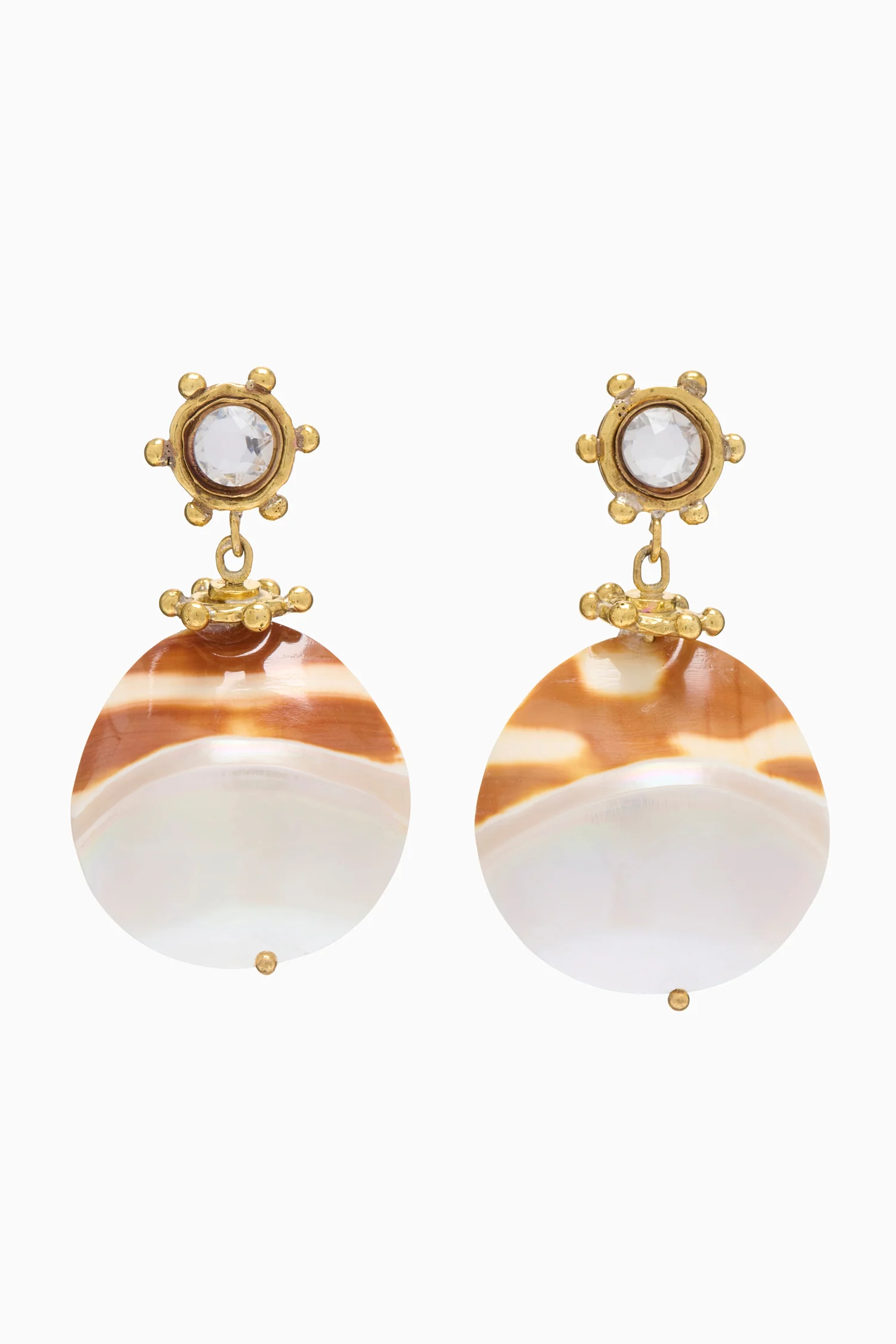 Embellished Shell Drop Earring - Pearlescent