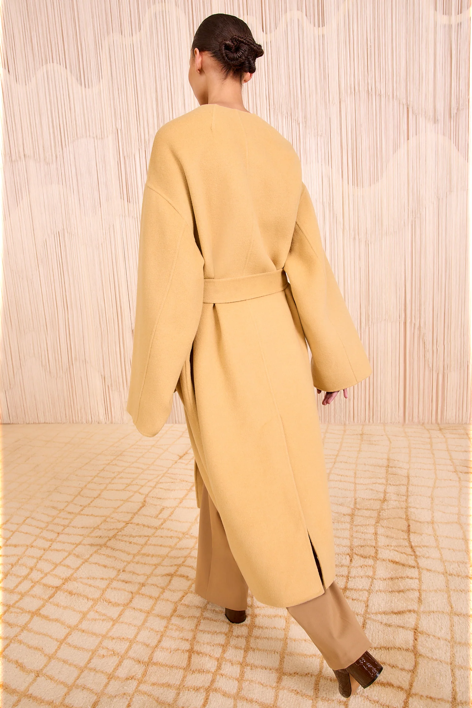Fernanda Double Faced Wool Oversized Coat - Lotus - Image 4