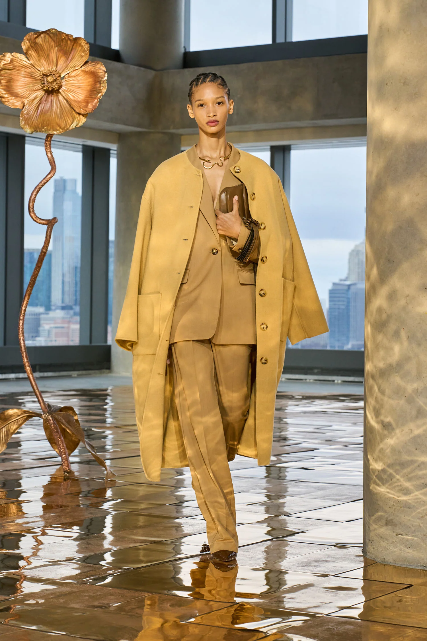 Fernanda Double Faced Wool Oversized Coat - Lotus - Image 5