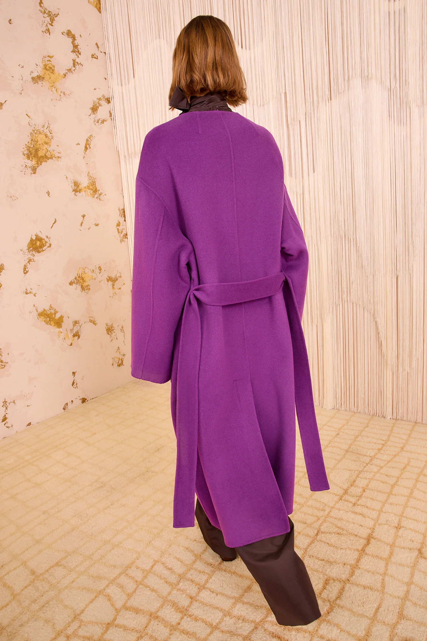 Fernanda Double Faced Wool Oversized Coat - Thistle - Image 4