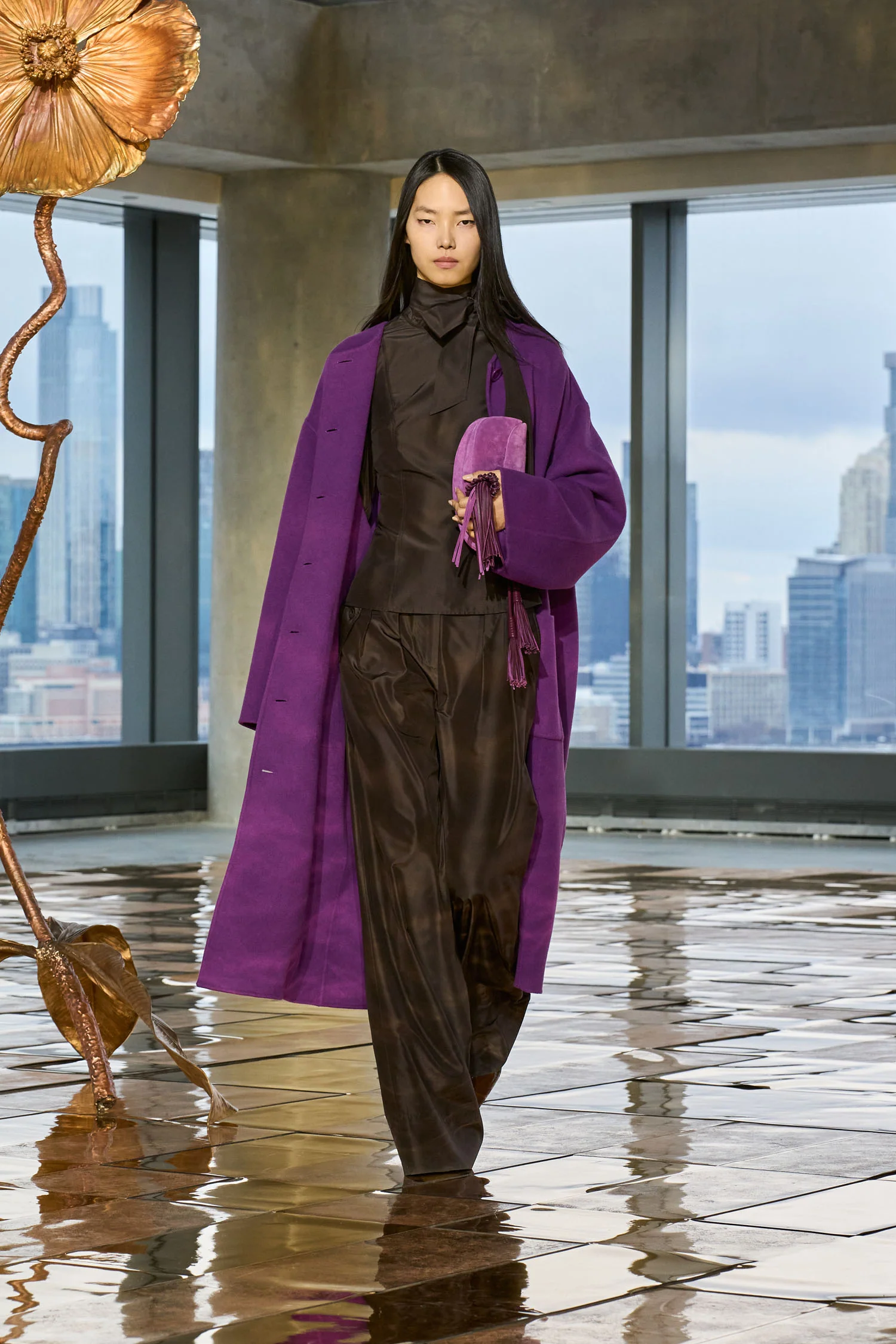 Fernanda Double Faced Wool Oversized Coat - Thistle - Image 7