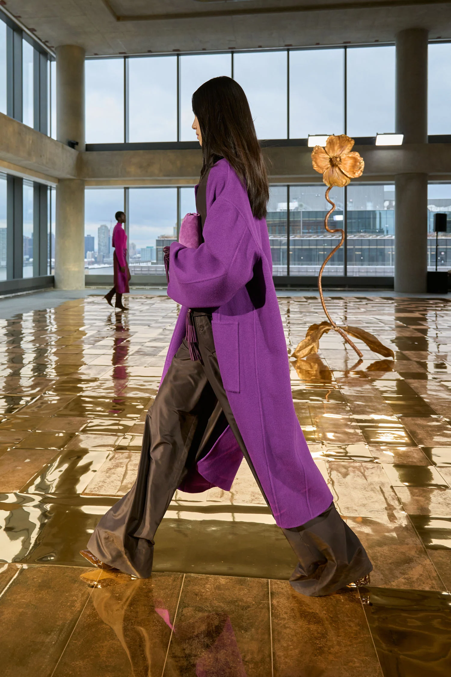 Fernanda Double Faced Wool Oversized Coat - Thistle - Image 8