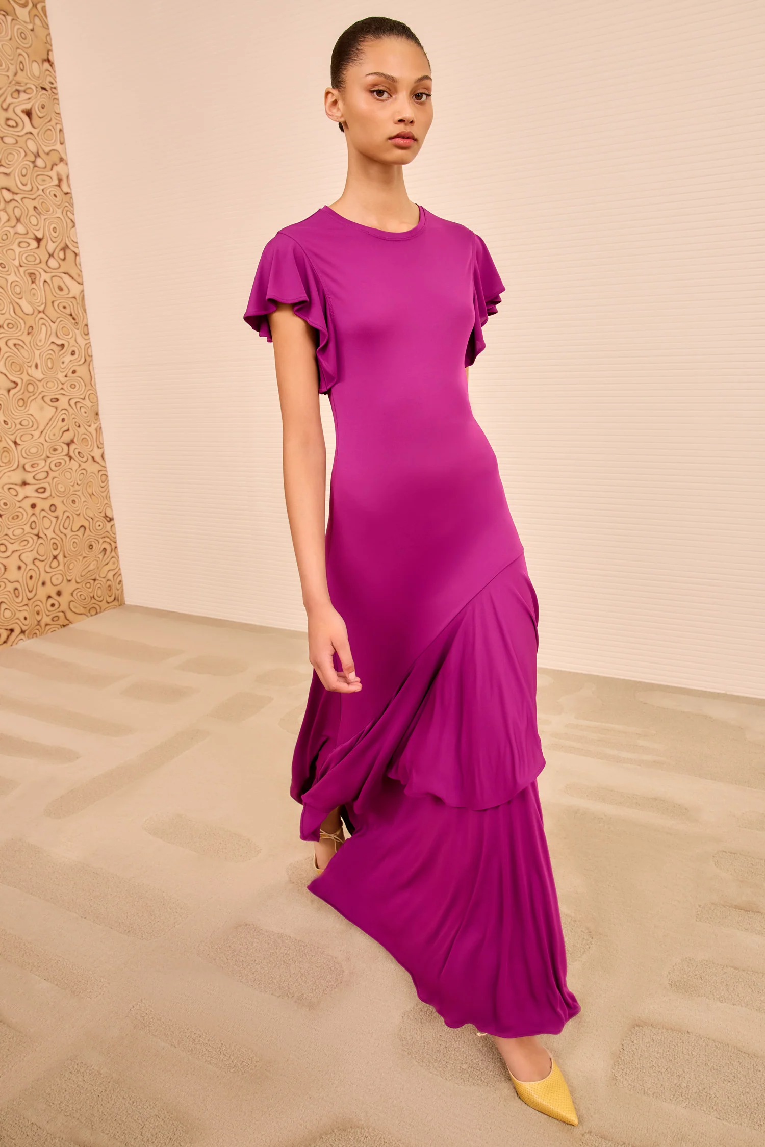 Iris Short Sleeve Dress - Mulberry