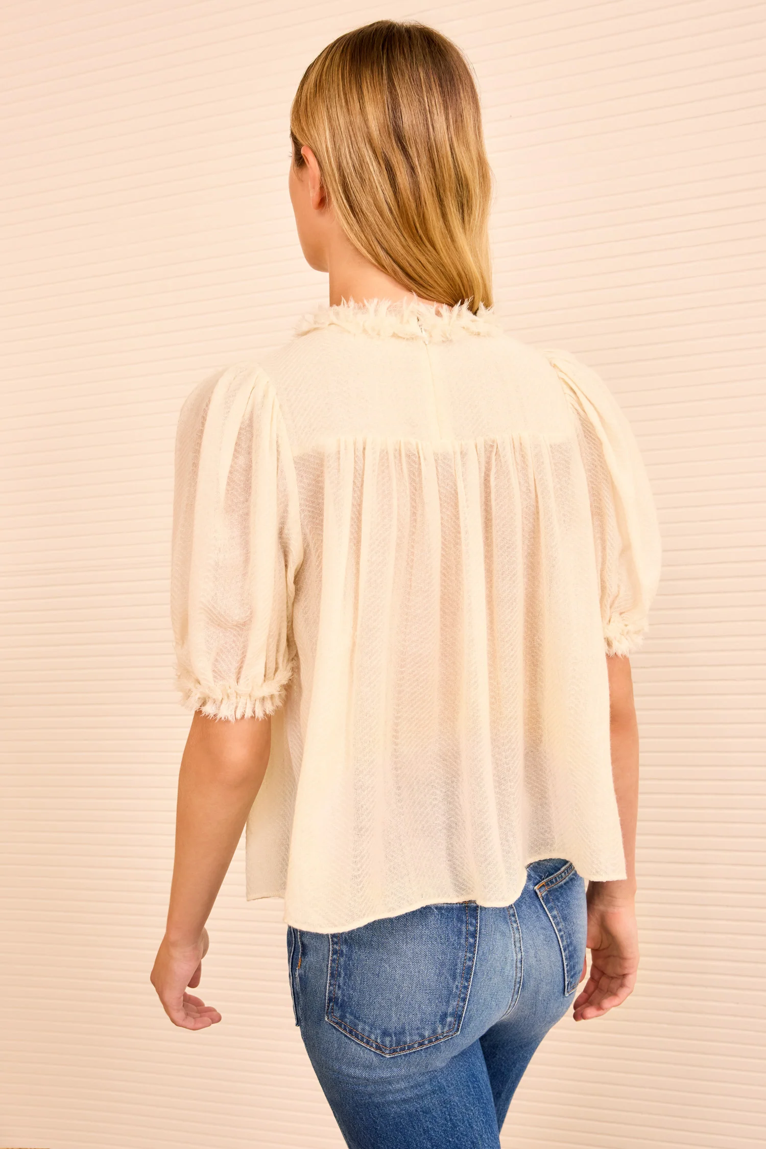 Karlyn Puff Sleeve Top - Cowrie - Image 4