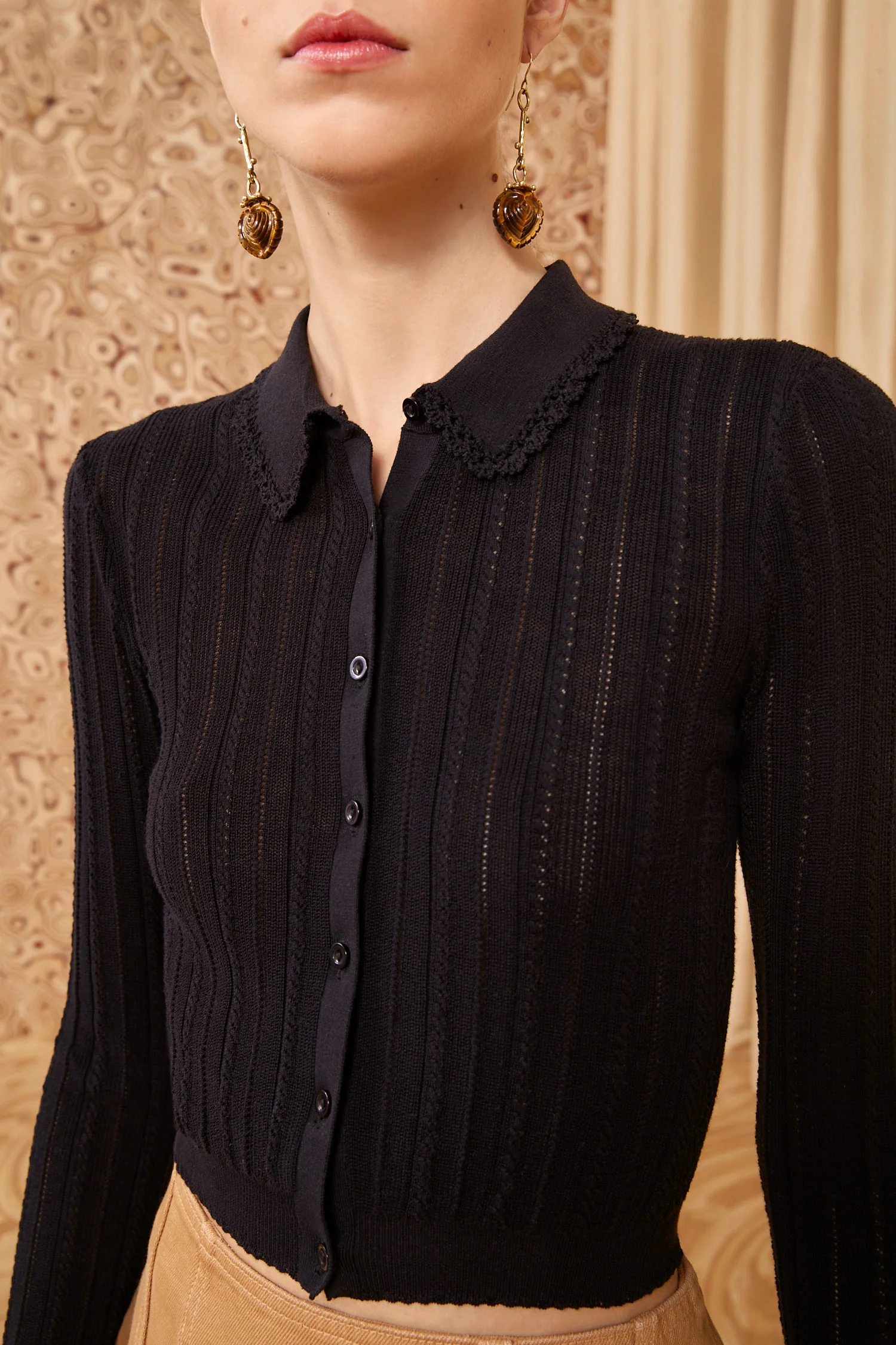 Lottie Knit Cardigan - Noir - Image 3