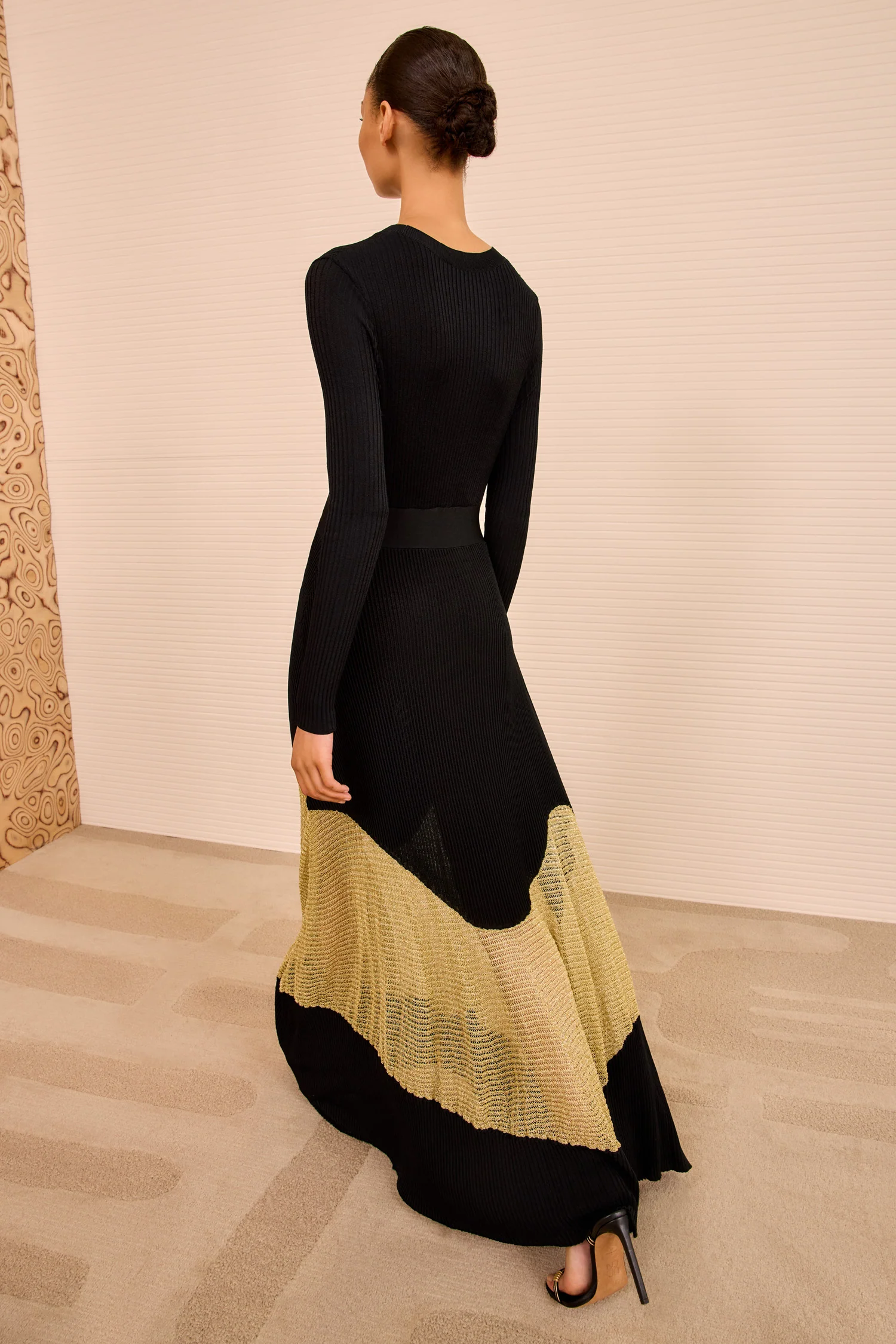 Roanne Long Dress - Gold Noir - Image 3