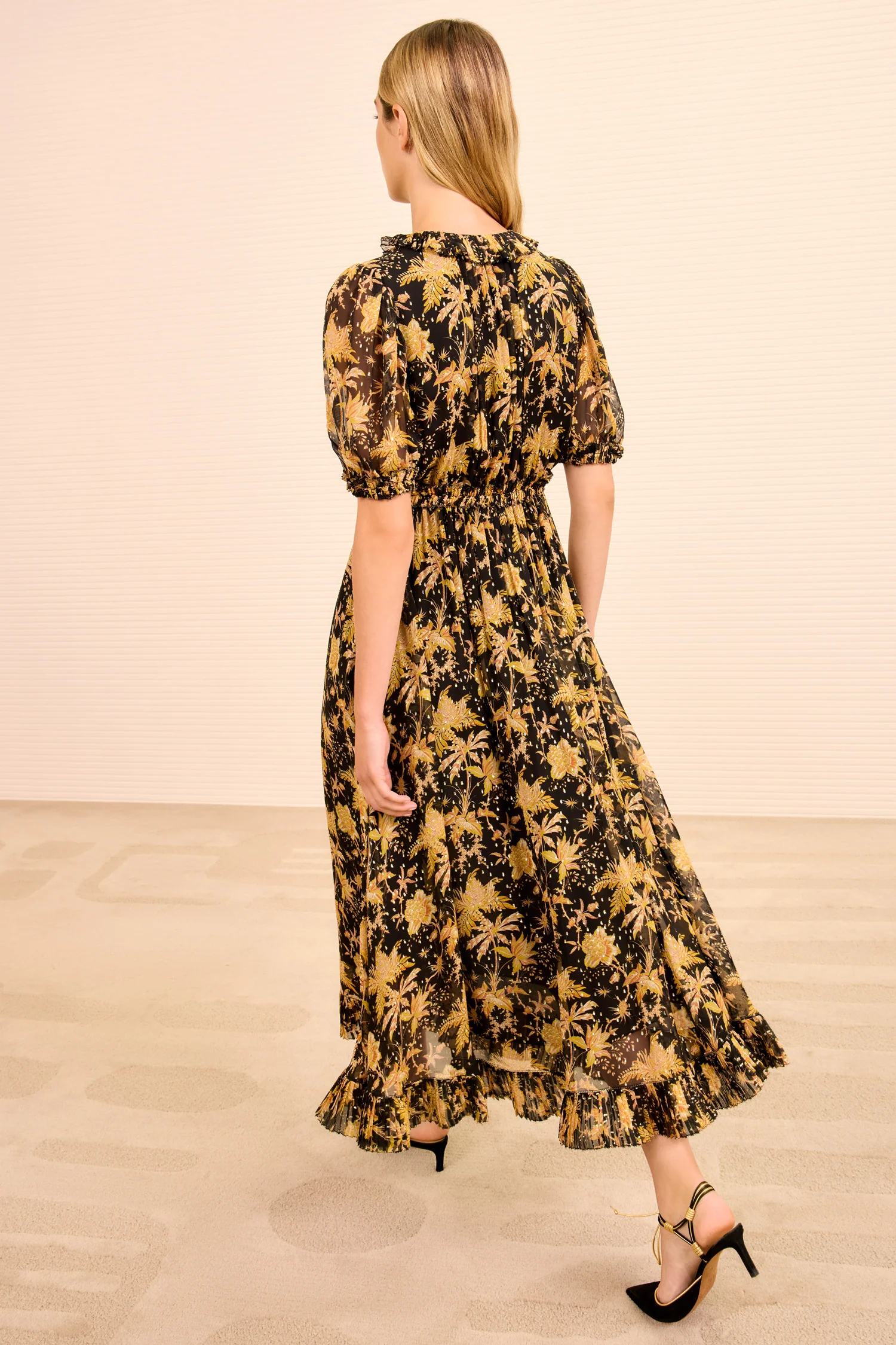 Rosamunde Puff Sleeve Dress - Forsythia - Image 4