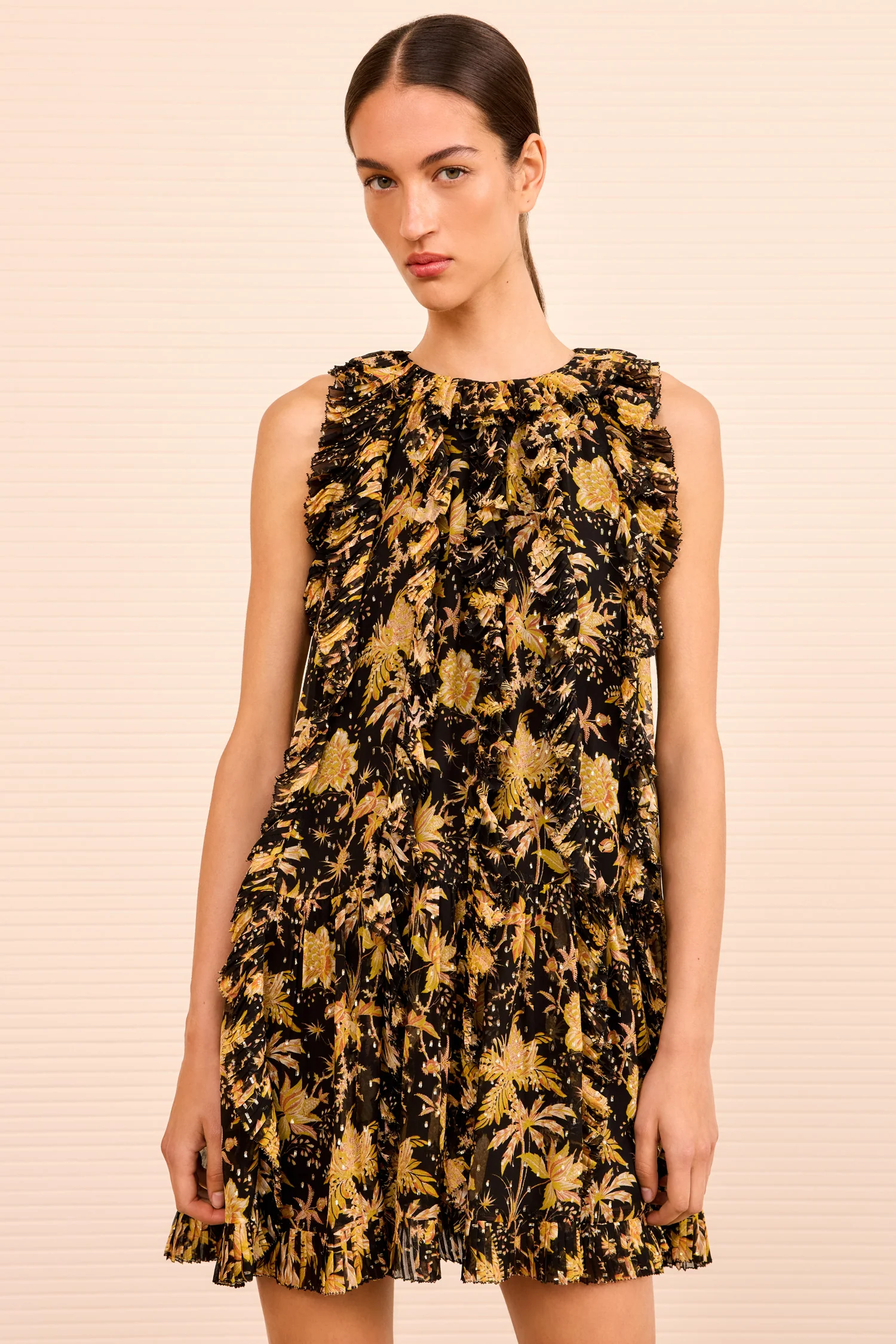Signe Cascading Ruffle Mini Dress - Forsythia - Image 3