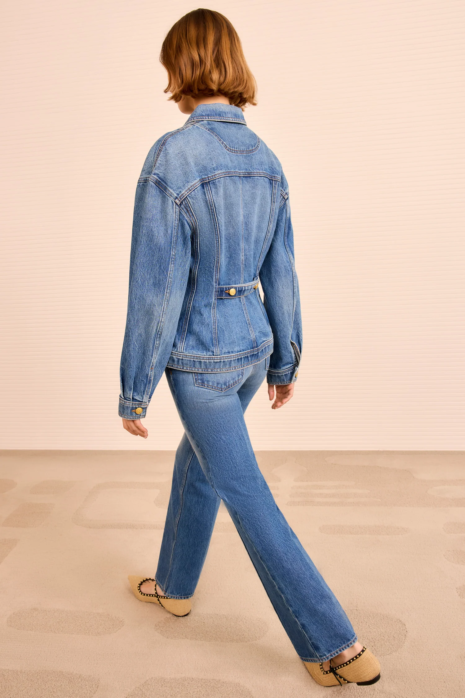 The Naomi Jacket with Lace Up Detail - Danube - Image 5