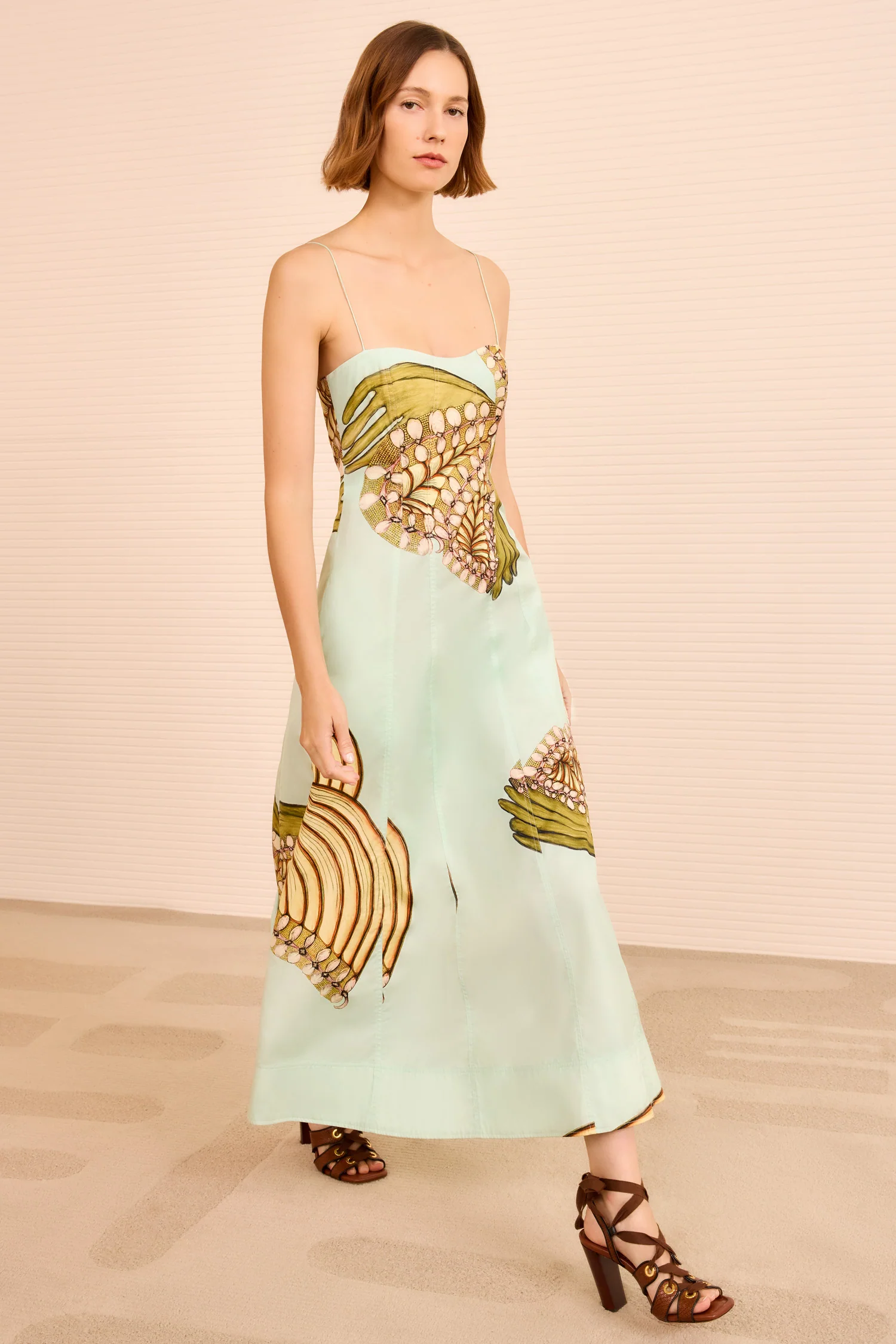Vesela Cami Midi Dress - Water Blossoms - Image 4
