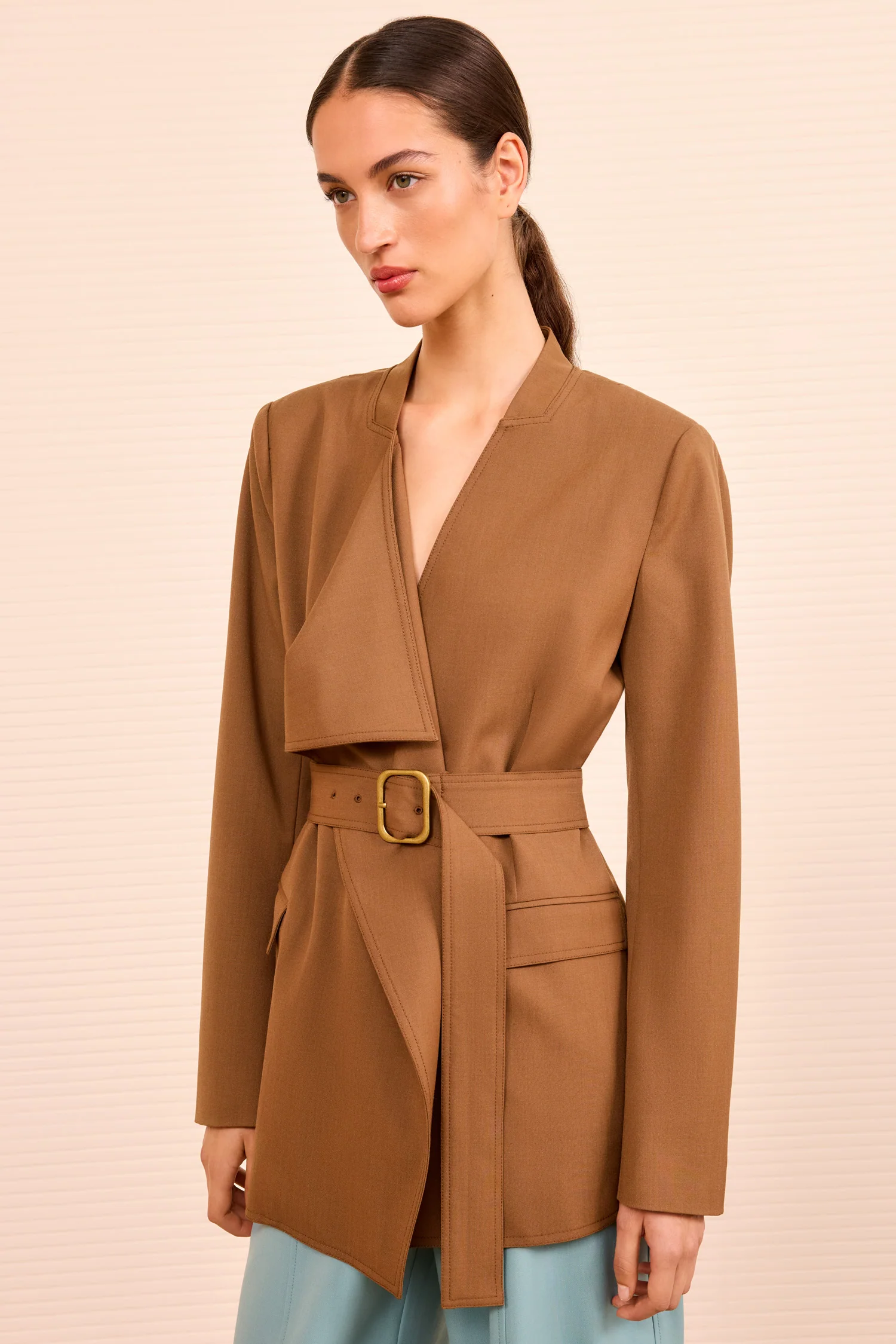 Zehra Draped Jacket - Cinder - Image 3